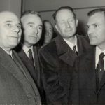 Rosa con il dott. Reine e il preside Giannaccari alla Personale del 11-03-1963 presso La Saletta