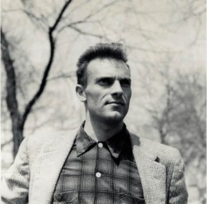 Michele ROSA, nel parco del campus, Champaign (USA), 1955