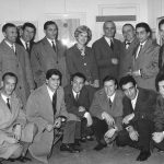 Artisti ed intellettuali presso la galleria d’arte “la Saletta” a Frosinone, marzo 1961.