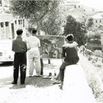 Michele Rosa a Segni (Fr) mentre ritrae il paesaggio - 13 Agosto 1961