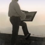 Michele ROSA ritrae un paesaggio - Maenza 1962