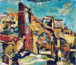 The castele ruins on west hill Hastings, 1981 - 59x60 cm